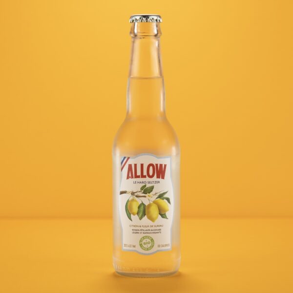 Allow citron fleur de sureau packshot sur fond orange